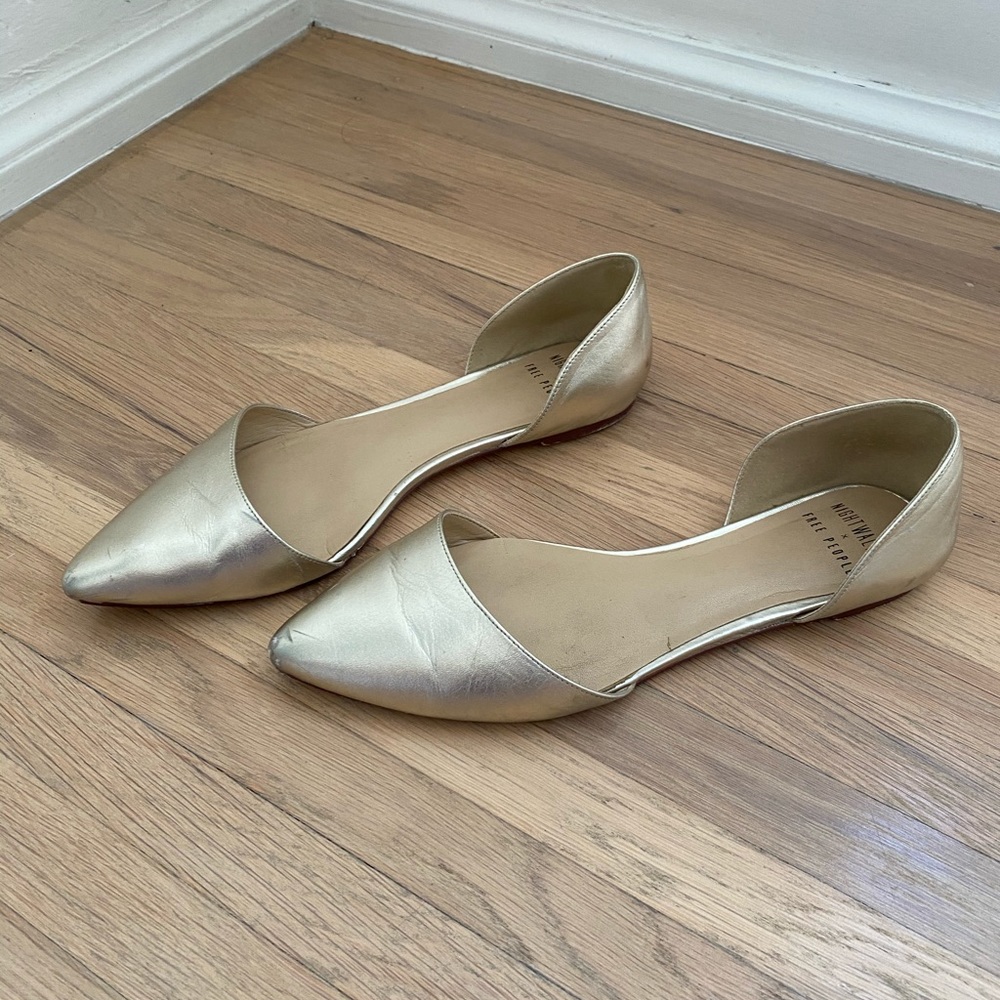 Gold Flat Slippers - image 4